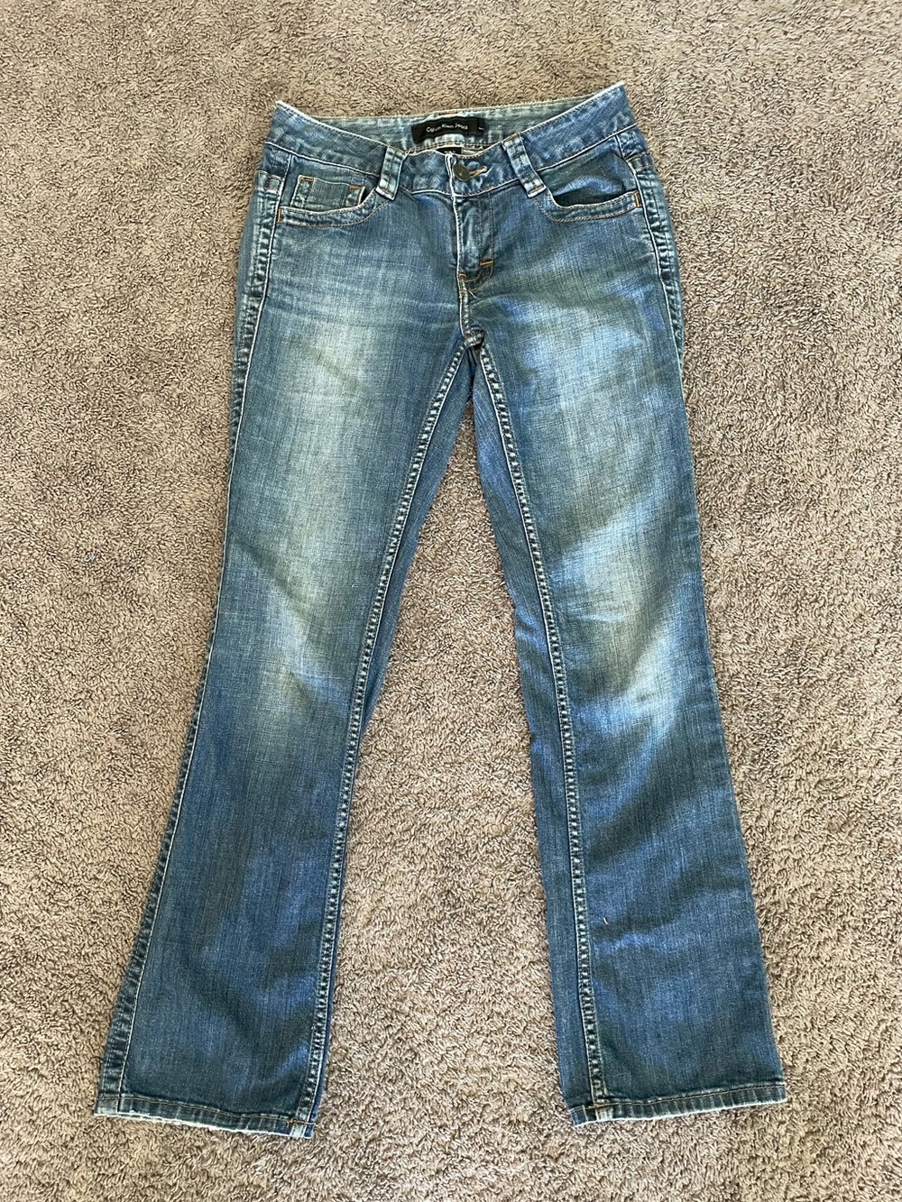 Y2K Calvin Klein Bootcut Jeans Size 4 Medium Wash Flap Pocket